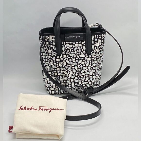Salvatore Ferragamo Crystal-Embellished Mini Tote - Picture 1 of 9